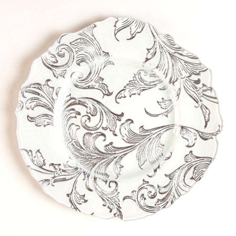 glass charger plate 1 Wholesale Glass Charger Plate PZ-071 - Image 1